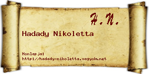 Hadady Nikoletta névjegykártya