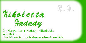 nikoletta hadady business card